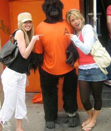 Miriam McDonald with friends and a gorilla